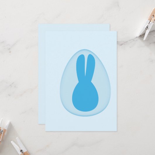 Easter bunny greeting card カード (正面/裏面インサイチュ)