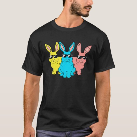 Easter Bunny Hip Hop Trio Bunnies Funny Boys Girls Tシャツ (正面)