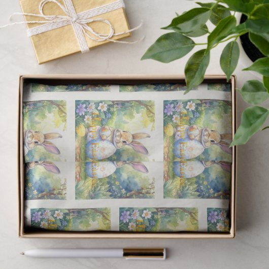 Easter Bunny holding easter egg 薄葉紙 (ギフト)