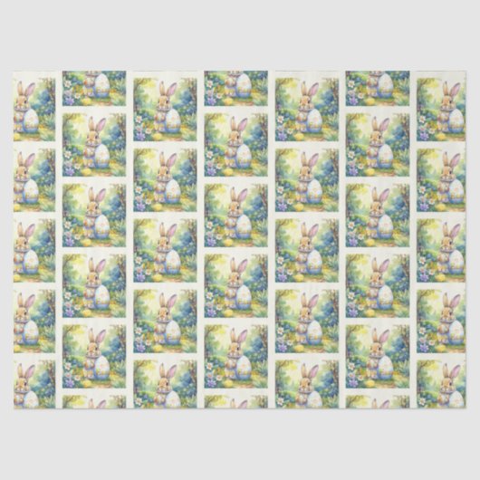 Easter Bunny holding easter egg 薄葉紙 (正面)