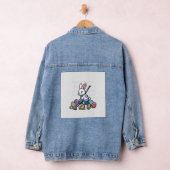Easter Bunny Ice Hockey Player Eggs Rabbit Boys Ki デニムジャケット (ハンガー)