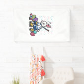 Easter Bunny Ice Hockey Player Eggs Rabbit Boys Ki 横断幕 (インサイチュ)