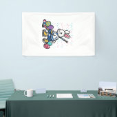 Easter Bunny Ice Hockey Player Eggs Rabbit Boys Ki 横断幕 (トレードショー)