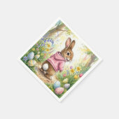 Easter Bunny in a Spring Garden スタンダードカクテルナプキン (角)