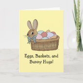 Easter Bunny in Basket with Eggs カード (正面)