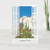 Easter bunny in window カード (正面)