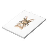 Easter Bunny Leopard Glasses Bandana Rabbit Women  ノートパッド (回転)