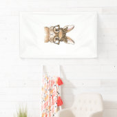 Easter Bunny Leopard Glasses Bandana Rabbit Women  横断幕 (インサイチュ)