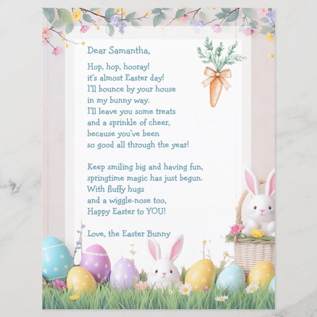 Easter Bunny Letter and Games for Children (正面)