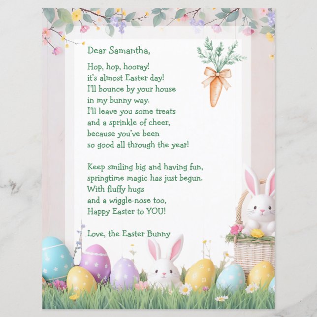 Easter Bunny Letter and Games for Children (正面)