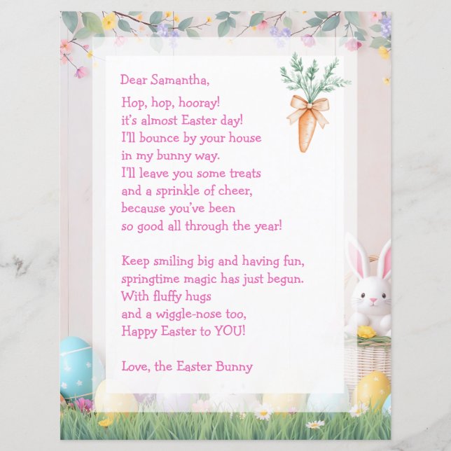 Easter Bunny Letter and Games for Children (正面)