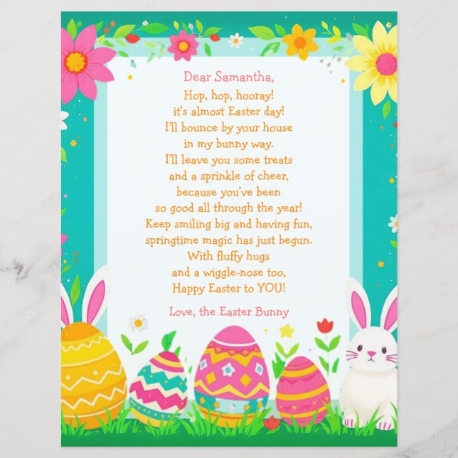 Easter Bunny Letter and Question Game for Children (正面)