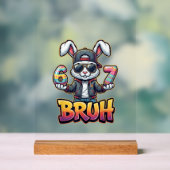 Easter Bunny Meme Bruh  Funny 6 7 Easter Eggs Desi アクリルサイン (ニュートラル)