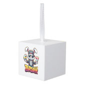 Easter Bunny Meme Bruh  Funny 6 7 Easter Eggs Desi キューブオーナメント (裏面アングル)