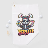 Easter Bunny Meme Bruh  Funny 6 7 Easter Eggs Desi ゴルフタオル (インサイチュ)