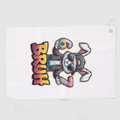 Easter Bunny Meme Bruh  Funny 6 7 Easter Eggs Desi ゴルフタオル (横)