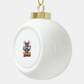 Easter Bunny Meme Bruh  Funny 6 7 Easter Eggs Desi セラミックボールオーナメント (右)