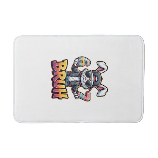 Easter Bunny Meme Bruh  Funny 6 7 Easter Eggs Desi バスマット (正面)