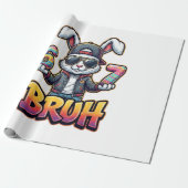 Easter Bunny Meme Bruh  Funny 6 7 Easter Eggs Desi ラッピングペーパー (アンロールド)