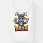 Easter Bunny Meme Bruh  Funny 6 7 Easter Eggs Desi 横断幕 (縦)