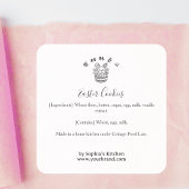 Easter Bunny Minimalist Bakery Ingredient Product スクエアシール