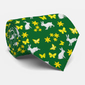 Easter Bunny Necktie with Yellow Butterflies ネクタイ (ロール)