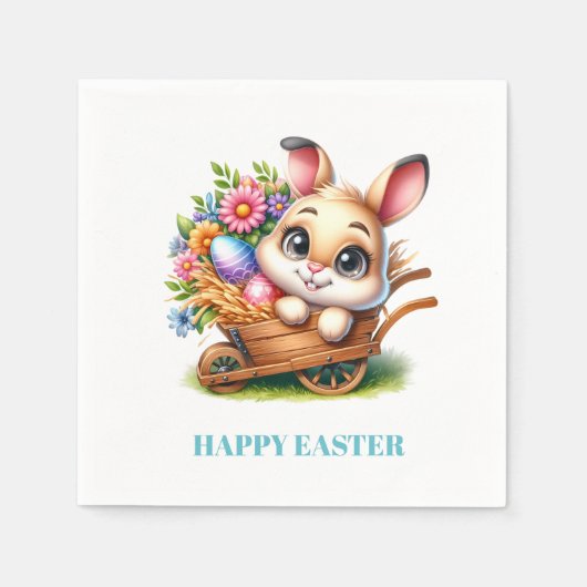 Easter Bunny Paper Napkins スタンダードカクテルナプキン (正面)