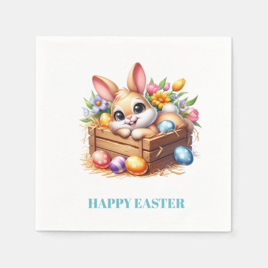 Easter Bunny Paper Napkins スタンダードカクテルナプキン (正面)