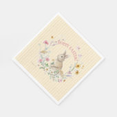 Easter Bunny Pastel Wildflowers w Yellow Ribbons スタンダードランチョンナプキン (角)