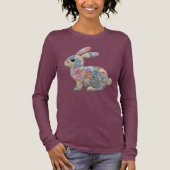 Easter Bunny Patchwork Faux Embroidery トライブレンドＴシャツ (正面)