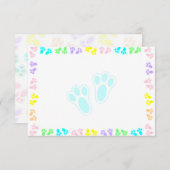 Easter Bunny Paw Print Pattern Blank ノートカード (正面/裏面)