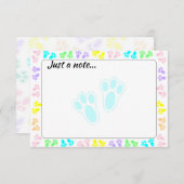 Easter Bunny Paw Print Pattern Just a Note ノートカード (正面/裏面)