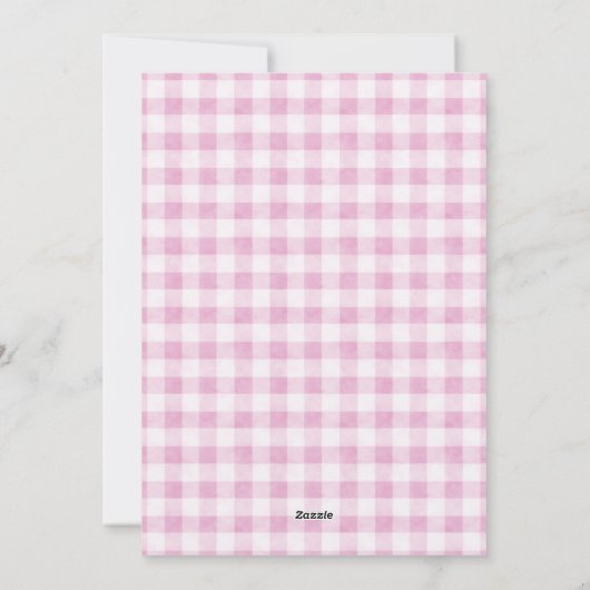 Easter Bunny Pink Gingham Photo シーズンカード (裏面)