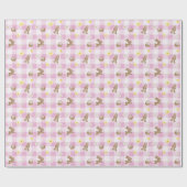 Easter Bunny Pink Gingham Wrapping Paper ラッピングペーパー (フラット)