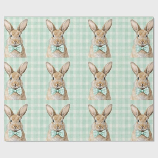 Easter Bunny Plaid Pattern Wrapping Paper ラッピングペーパー (フラット)