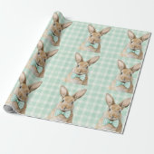 Easter Bunny Plaid Pattern Wrapping Paper ラッピングペーパー (アンロールド)