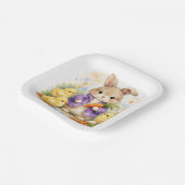 Easter Bunny Purple Jacket Baby Shower ペーパープレート (傾斜あり)