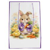 Easter Bunny Purple Jacket Baby Shower ミディアムペーパーバッグ (裏面)
