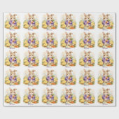 Easter Bunny Purple Jacket Baby Shower ラッピングペーパー (フラット)
