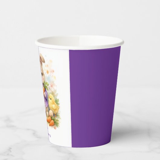 Easter Bunny Purple Jacket Baby Shower 紙コップ (左)