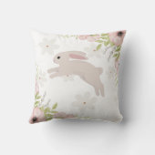 Easter Bunny Rabbit Pink Flowers クッション (裏面)