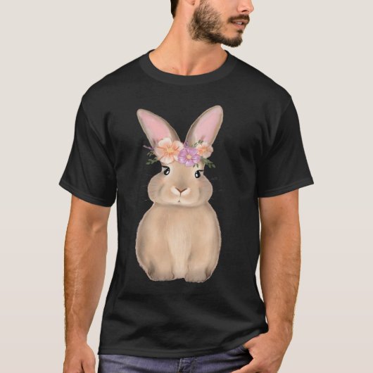 Easter Bunny Rabbit Spring Flower Floral Mom Girl  Tシャツ (正面)