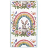Easter Bunny Rainbow Art Spring Wildflowers Meadow テーブルクロス (正面)