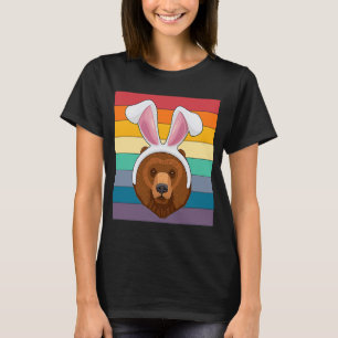 Easter Bunny Retro Vintage Style Brown Bear With R Tシャツ