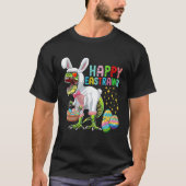 Easter Bunny Rex Dinosaur Egg  2023 Happy EastRAWR Tシャツ (正面)