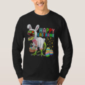 Easter Bunny Rex Dinosaur Egg  2023 Happy EastRAWR Tシャツ (正面)