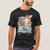 Easter bunny riding in old truck Easter Bunny in T Tシャツ (正面)