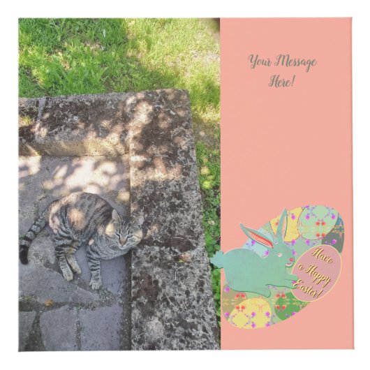 Easter Bunny Rose Eggs Photo Cube フォトキューブ (右)