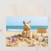 Easter Bunny Sand Sculpture on the Beach シーズンカード (正面/裏面)