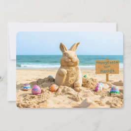 Easter Bunny Sand Sculpture on the Beach シーズンカード